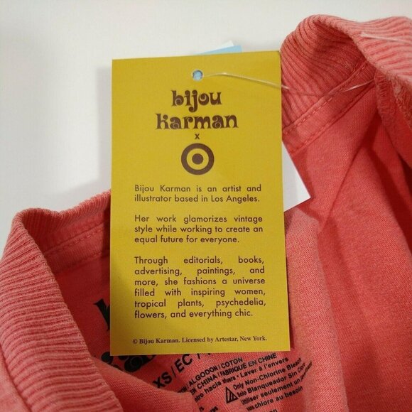 Bijou Karman Graphic T-Shirt Ribbed Hem Size XS - Picture 6 of 8